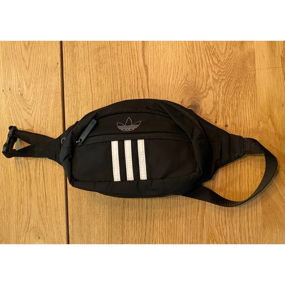 Adidas Originals Waist Bag Fanny Pack Black 3-Stripes Trefoil Logo Crossbody‎